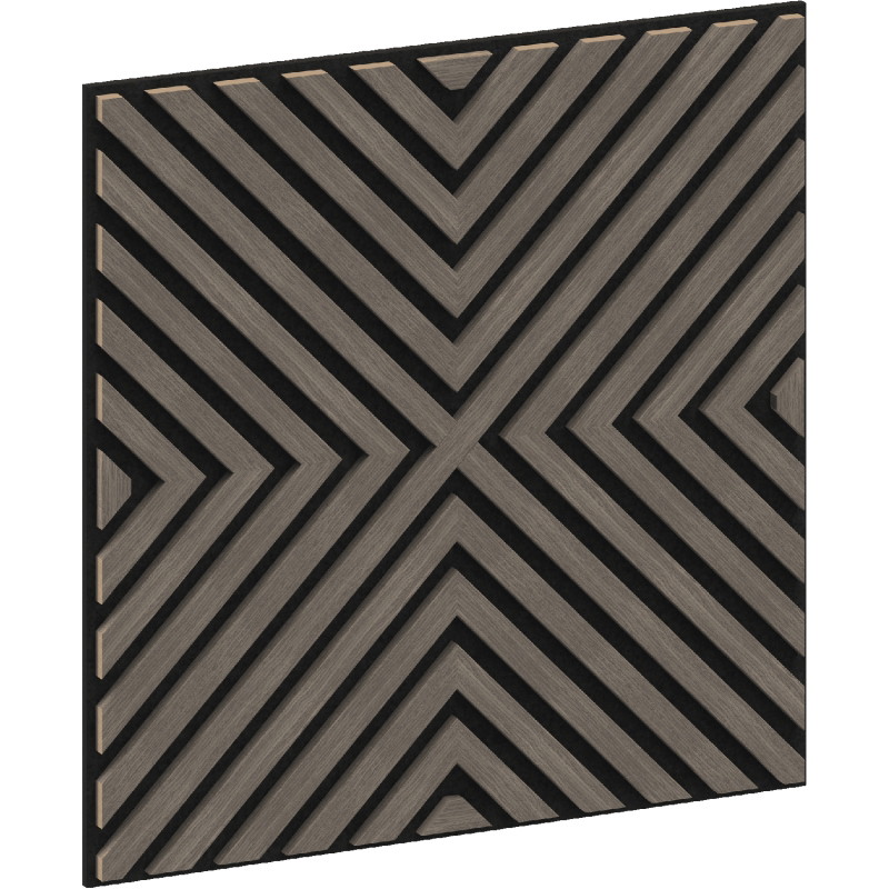 Mexen Linea 01 akustinis sienų skydas 60 x 60 cm (4 vnt.), veltinis 9 mm, techninė fanera, Pilkasis Ąžuolas