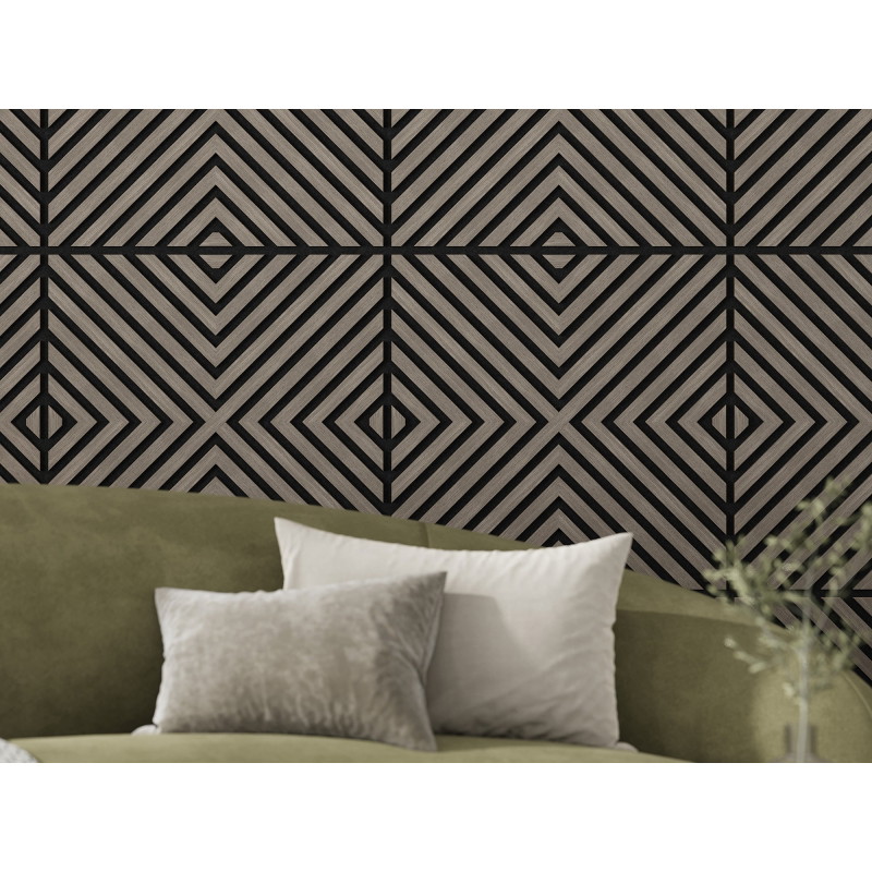 Mexen Linea 01 akustinis sienų skydas 60 x 60 cm (4 vnt.), veltinis 9 mm, techninė fanera, Pilkasis Ąžuolas
