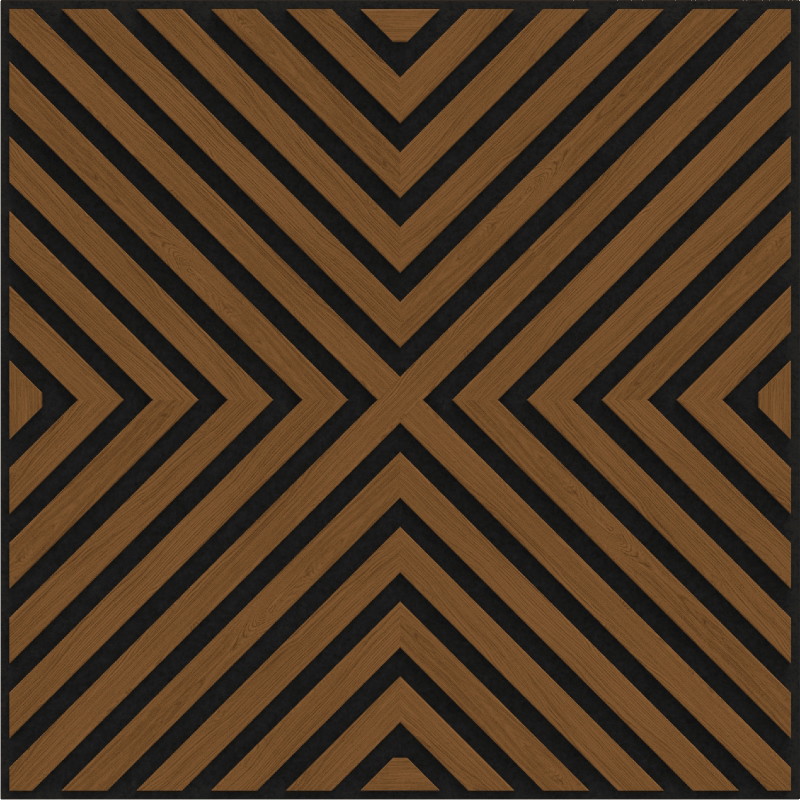 Mexen Linea 01 akustinė sieninė plokštė 60 x 60 cm (4 vnt.), veltinis 9 mm, techninis faneras, Natūralus Ąžuolas
