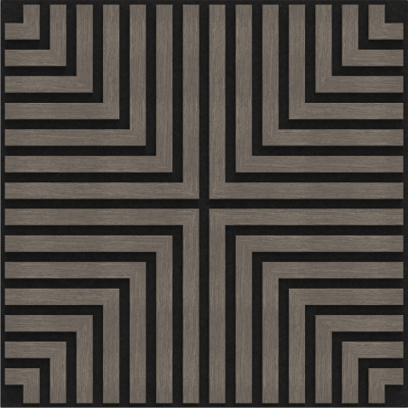 Mexen Linea 02 akustinė sieninė plokštė 60 x 60 cm (4 vnt.), 9 mm veltinis, techninis faneris, Pilkas Ąžuolas