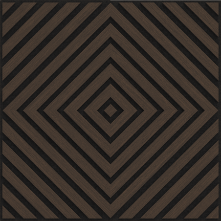 Mexen Linea 03 akustinė sieninė plokštė 60 x 60 cm (4 vnt.), 9 mm veltinis, techninis faneras, Mocca ąžuolas