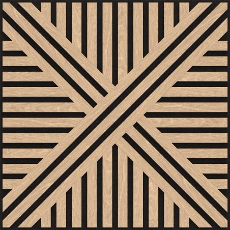 Mexen Linea 05 sieninė akustinė plokštė 60 x 60 cm (4vnt.), veltinis 9 mm, techninis fanera, Balinta Ąžuolas