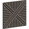 Mexen Linea 05 sieninis akustinis skydas 60 x 60 cm (4 vnt.), veltinis 9 mm, techninis faneras, Pilkas Ąžuolas