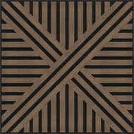 Mexen Linea 05 akustinė sienų plokštė 60 x 60 cm (4 vnt.), veltinis 9 mm, techninis fanera, Tamsus Riešutas