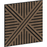 Mexen Linea 05 akustinė sienų plokštė 60 x 60 cm (4 vnt.), veltinis 9 mm, techninis fanera, Tamsus Riešutas