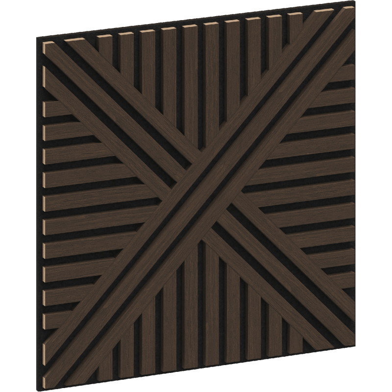 Mexen Linea 05 akustinis sienų skydelis 60 x 60 cm (4 vnt.), 9 mm filcas, technologinis fanera, Mocca ąžuolas
