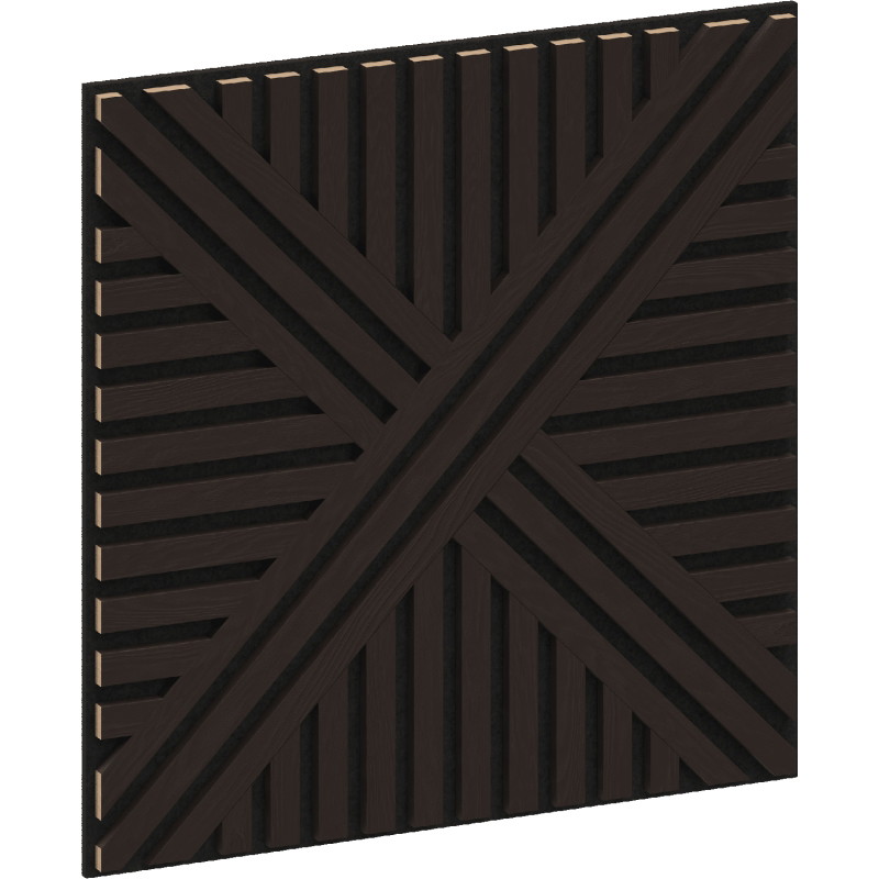 Mexen Linea 05 akustinė sieninė plokštė 60 x 60 cm (4 vnt.), veltinis 9 mm, techninė fanera, Juodas ąžuolas