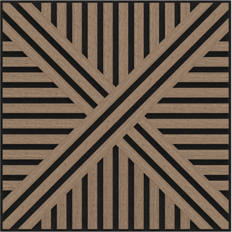 Mexen Linea 05 akustinis sienos panelis 60 x 60 cm (4 vnt.), veltinis 9 mm, techninis faneris, Šviesus Riešutas