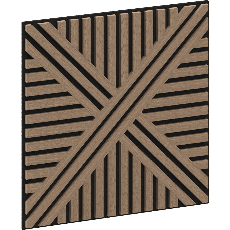 Mexen Linea 05 akustinis sienos panelis 60 x 60 cm (4 vnt.), veltinis 9 mm, techninis faneris, Šviesus Riešutas