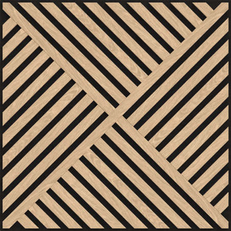 Mexen Linea 08 akustinė sieninė plokštė 60 x 60 cm (4 vnt.), veltinis 9 mm, techninis faneros lukštas, Baltintas Ąžuolas