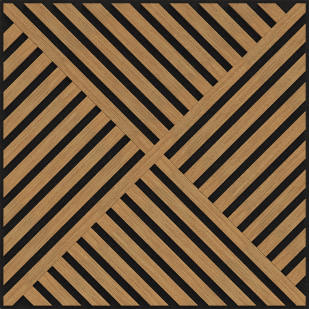 Mexen Linea 08 akustinė sienų plokštė 60 x 60 cm (4 vnt.), veltinis 9 mm, techninis fanera, Classic ąžuolas