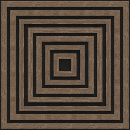 Mexen Linea 13 akustinė sienų plokštė 60 x 60 cm (4 vnt.), 9 mm veltinis, techninis faneras, tamsus riešutas