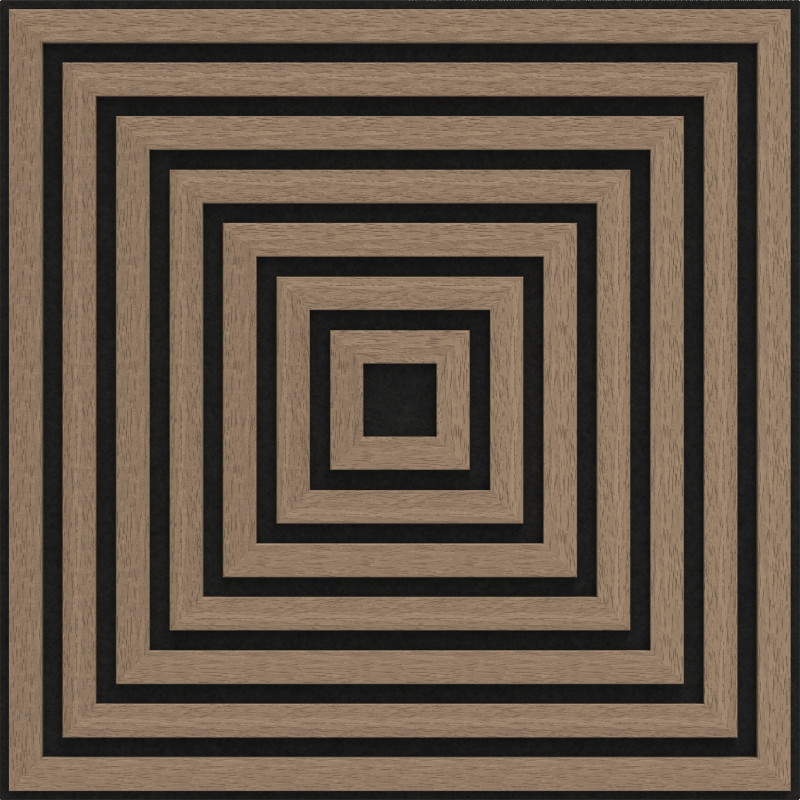 Mexen Linea 13 sieninis akustinis skydas 60 x 60 cm (4vnt.), 9 mm veltinis, techninė fanera, Šviesus Riešutas