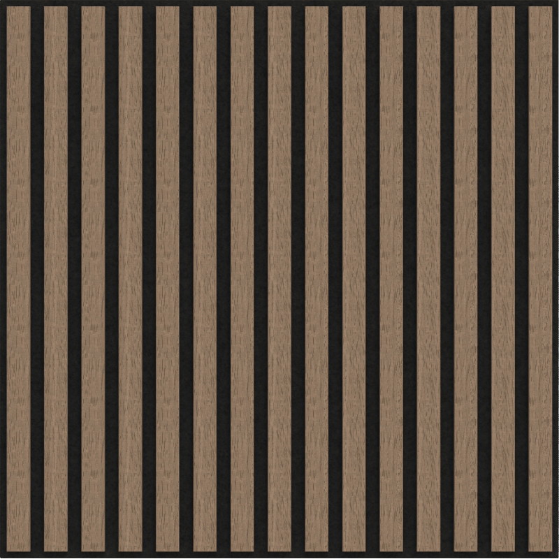 Mexen Linea 15 akustinė sieninė plokštė 60 x 60 cm (4 vnt.), 9 mm veltinis, techninis faneros lukštas, Šviesus Riešutas