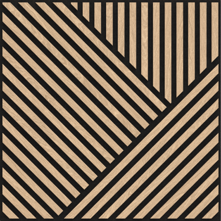 Mexen Linea 25 sieninė akustinė plokštė 60 x 60 cm (4 vnt.), veltinis 9 mm, techninis fanera, Baltintas Ąžuolas