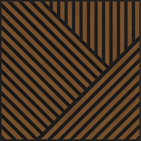 Mexen Linea 25 akustinė sieninė plokštė 60 x 60 cm (4vnt.), 9 mm veltinis, techninis lukštas, Natūralus Ąžuolas