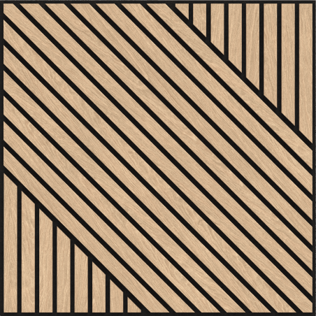 Mexen Linea 26 akustinis sienos skydelis 60 x 60 cm (4 vnt.), veltinis 9 mm, techninis lukštas, Balintas Ąžuolas
