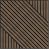 Mexen Linea 26 akustinė sieninė plokštė 60 x 60 cm (4 vnt.), veltinis 9 mm, techninis faneris, Tamsus Riešutas