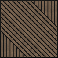 Mexen Linea 26 akustinė sieninė plokštė 60 x 60 cm (4 vnt.), veltinis 9 mm, techninis faneris, Tamsus Riešutas