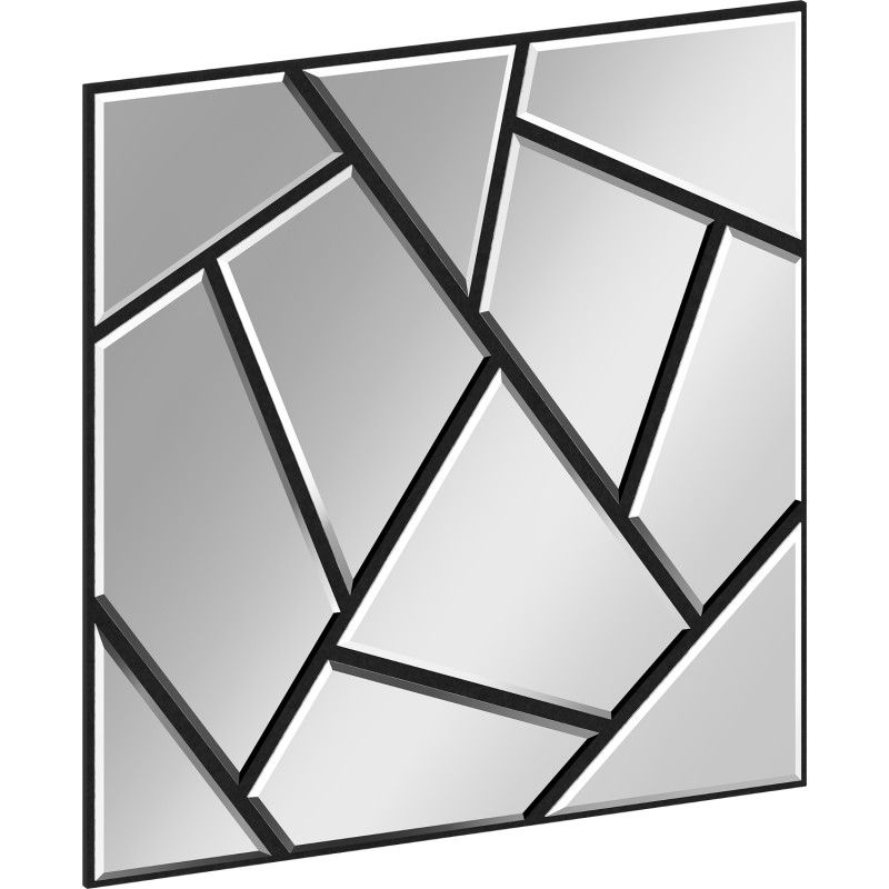 Mexen Form 04 akustinė sienų plokštė 60 x 60 cm (4 vnt.), 9 mm veltinis, techninis faneros lukštas, Veidrodis