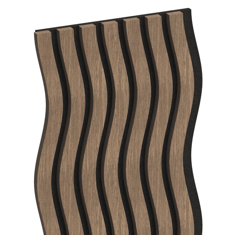 Mexen Lam-SF 01 akustinės sienų plokštės 280 x 30 cm, veltinis 9 mm, techninė fanera, Tamsusis Riešutas - S106-280-01-044