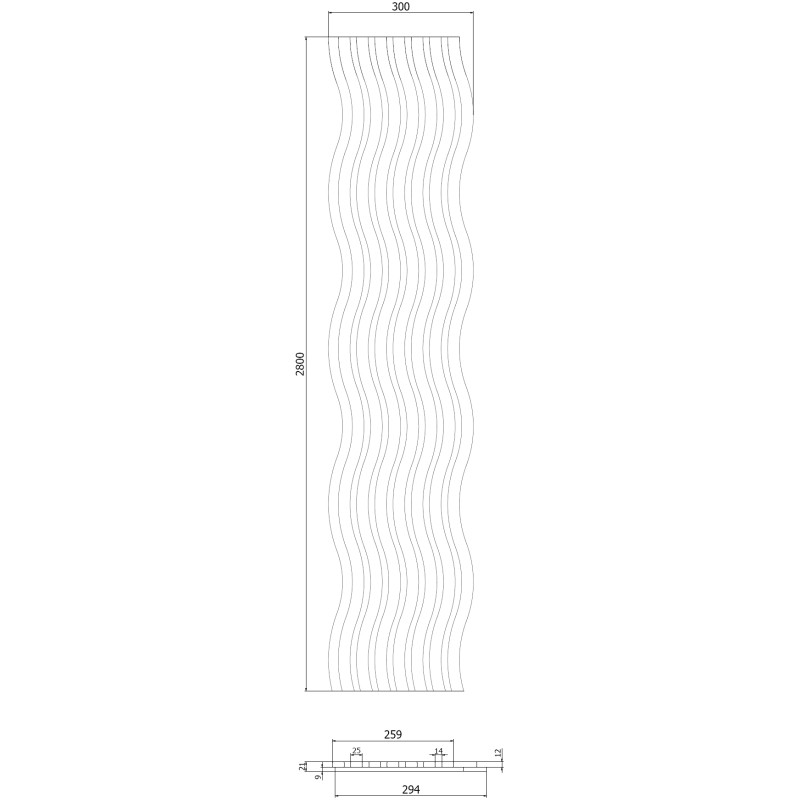 Mexen Lam-SF 01 sieninės akustinės lamelės 280 x 30 cm, veltinis 9 mm, techninis lukštas, Mocca ąžuolas - S106-280-01-045