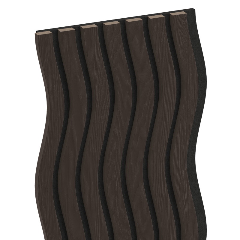 Mexen Lam-SF 01 akustinės sieninės lentelės 280 x 30 cm, 9 mm veltinio pagrindas, techninis faneros lukštas, Juodas