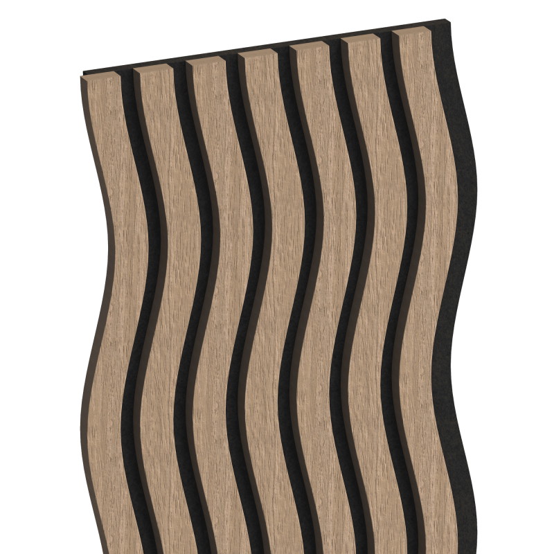 Mexen Lam-SF 01 Sieninės akustinės lamelės 280 x 30 cm, 9 mm veltinis, techninis lukštas, Šviesusis Riešutas