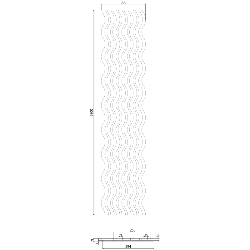Mexen Lam-SF 02 akustinės sieninės plokštės 280 x 30 cm, veltinis 9 mm, techninis faneris, Balintas Ąžuolas