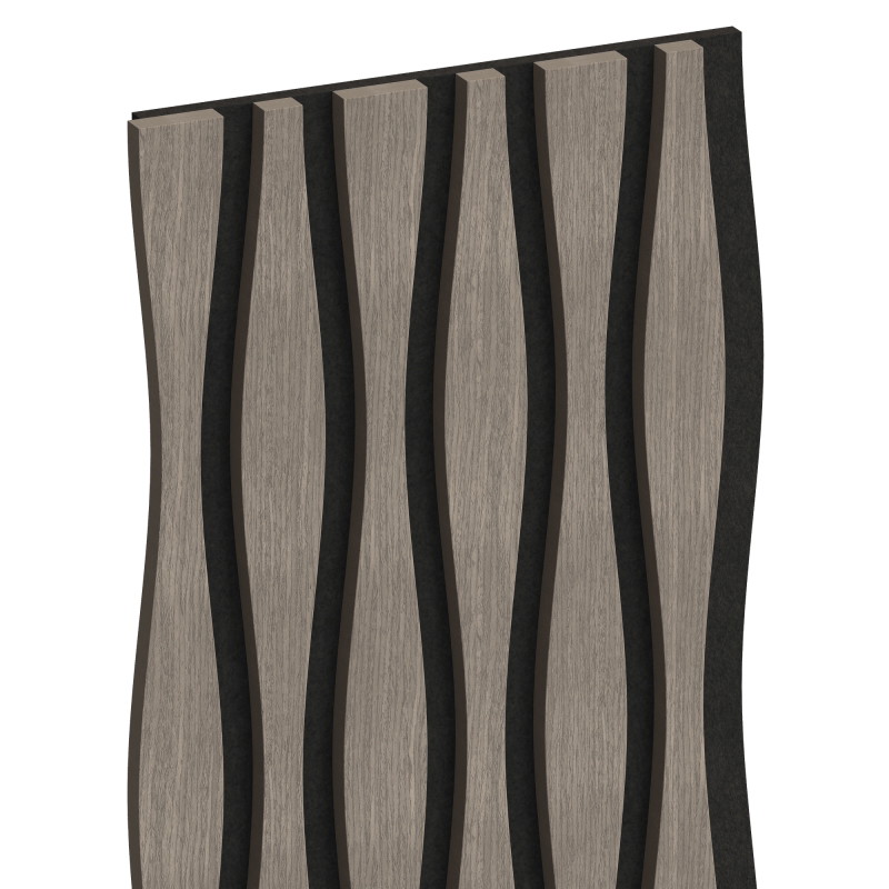 Mexen Lam-SF 01 Lam-SF 26 akustinės sieninės plokštės 280 x 30 cm, 9 mm veltinis, techninis faneras, Pilkas Ąžuolas