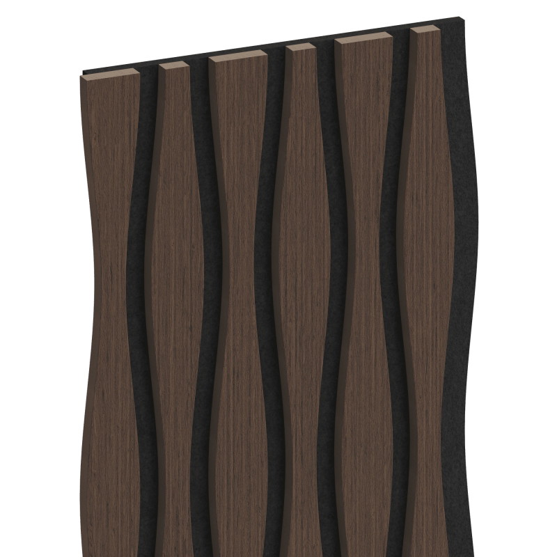Mexen Lam-SF 01 Lam-SF 26 sienų akustinės lamelės 280 x 30 cm, 9 mm veltinis, techninis faneros sluoksnis, Mocca ąžuolas