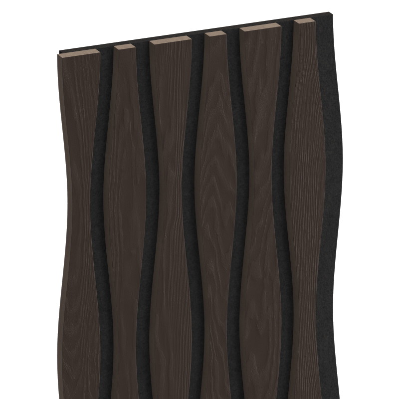 Mexen Lam-SF 01 Lam-SF 26 akustinės sienų juostelės 280 x 30 cm, 9 mm veltinis, techninė fanera, Juodasis Ąžuolas