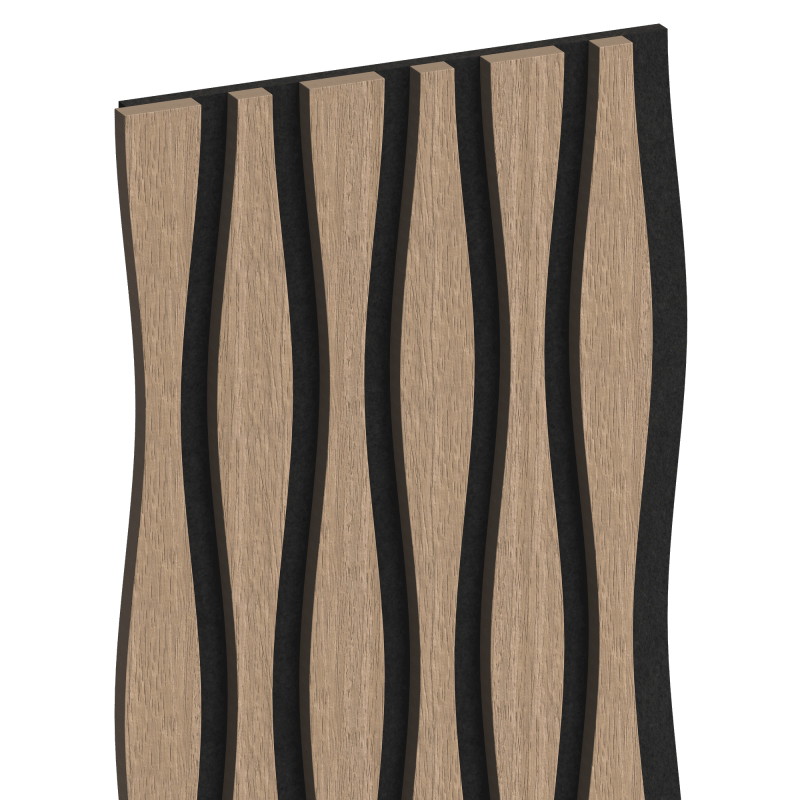 Mexen Lam-SF 01 Lam-SF 26 akustinės sienų lamelės 280 x 30 cm, veltinis 9 mm, techninis fanera, Šviesus Riešutas