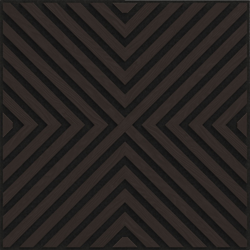 Mexen Linea 01 akustinė sienų plokštė 60 x 60 cm (4vnt.), veltinis 9 mm, techninė fanera, Juodoji Ąžuolo