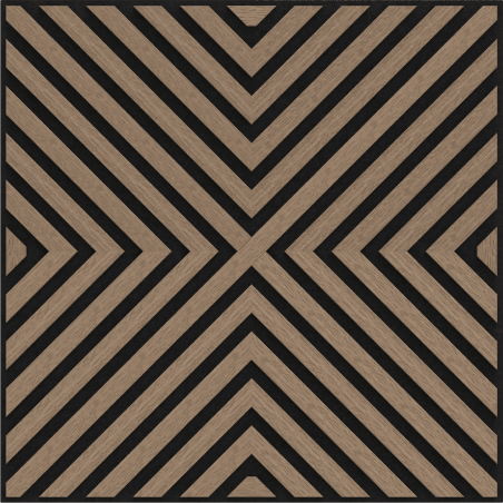 Mexen Linea 01 akustinė sienos plokštė 60 x 60 cm (4 vnt.), 9 mm veltinis, techninis fanera, Šviesus Riešutas