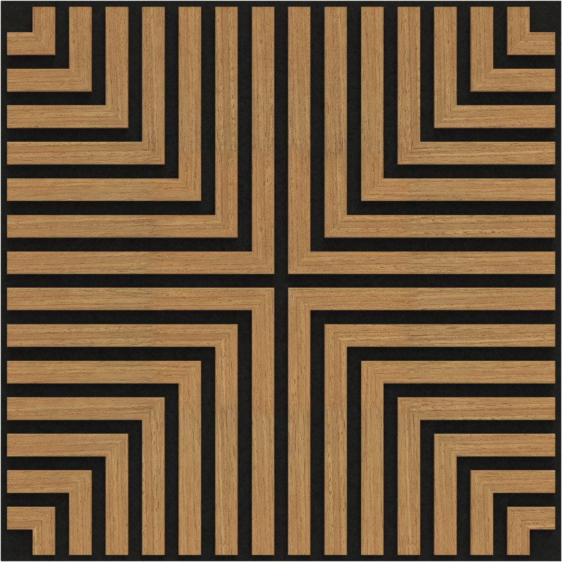 Mexen Linea 02 garso sienų plokštė 60 x 60 cm (4 vnt.), veltinis 9 mm, techninė fanera, Ąžuolas Classic