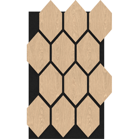 Mexen Form 01 sieninis akustinis skydas 91 x 56 cm (4 vnt.), veltinis 9 mm, techninis faneros fanera, Balinta Ąžuolas