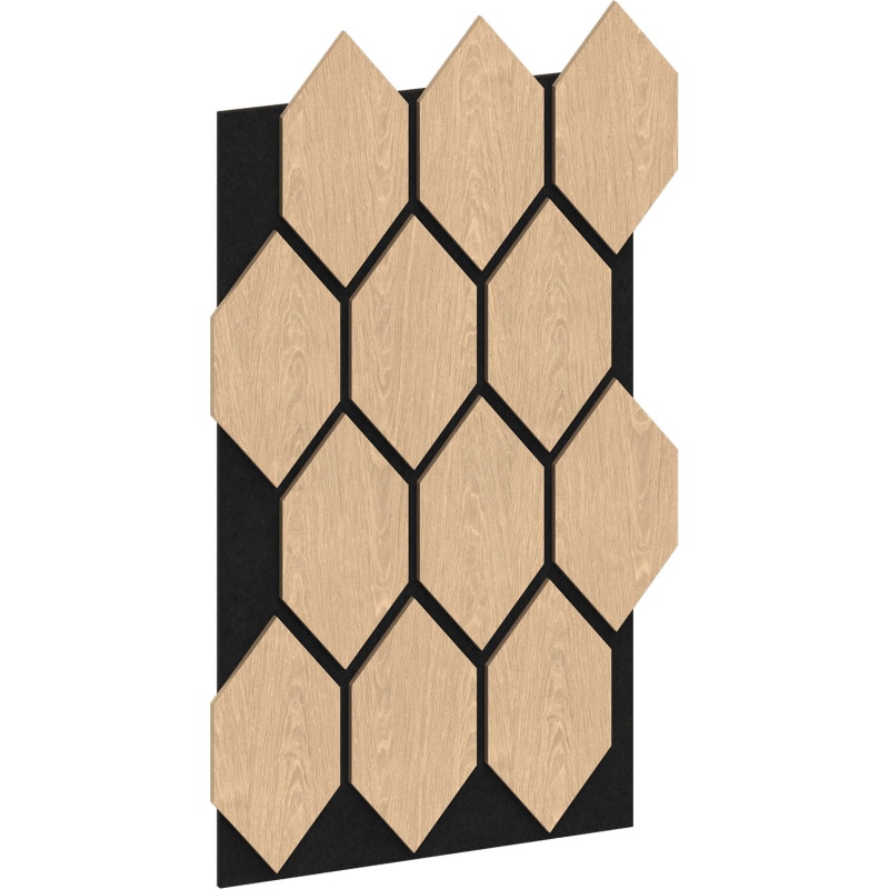 Mexen Form 01 sieninis akustinis skydas 91 x 56 cm (4 vnt.), veltinis 9 mm, techninis faneros fanera, Balinta Ąžuolas
