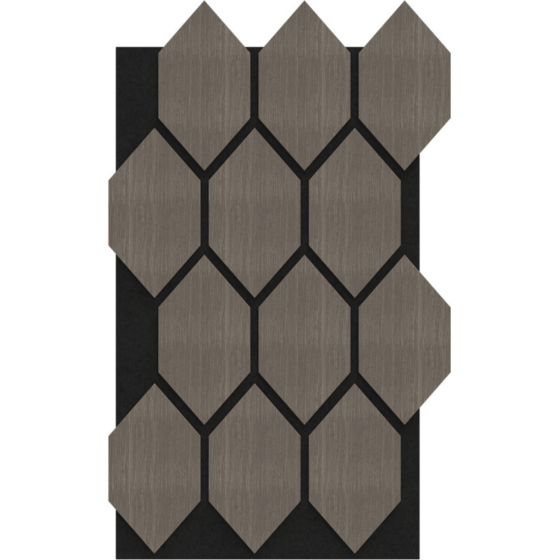 Mexen Form 01 akustinė sienų plokštė 91 x 56 cm (4vnt.), 9 mm veltinis, techninis faneras, Pilkas Ąžuolas