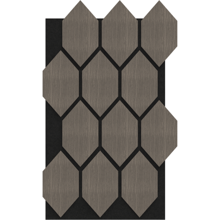 Mexen Form 01 akustinė sienų plokštė 91 x 56 cm (4vnt.), 9 mm veltinis, techninis faneras, Pilkas Ąžuolas