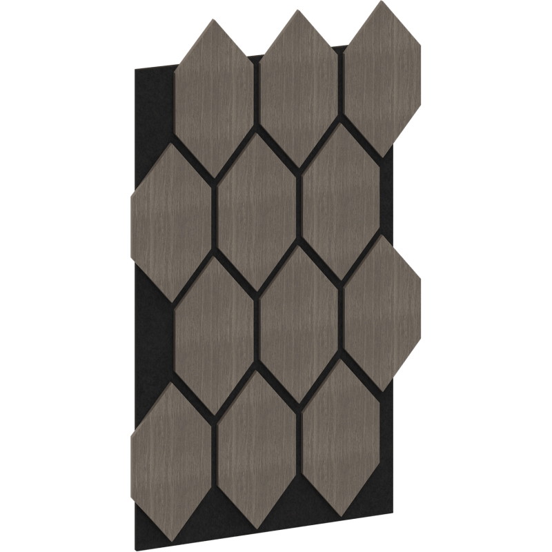 Mexen Form 01 akustinė sienų plokštė 91 x 56 cm (4vnt.), 9 mm veltinis, techninis faneras, Pilkas Ąžuolas