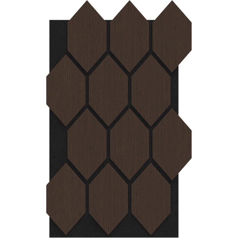 Mexen Form 01 akustinė sieninė plokštė 91 x 56 cm (4 vnt.), 9 mm veltinis, techninis fanera, Mocca ąžuolas