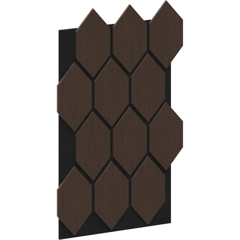 Mexen Form 01 akustinė sieninė plokštė 91 x 56 cm (4 vnt.), 9 mm veltinis, techninis fanera, Mocca ąžuolas