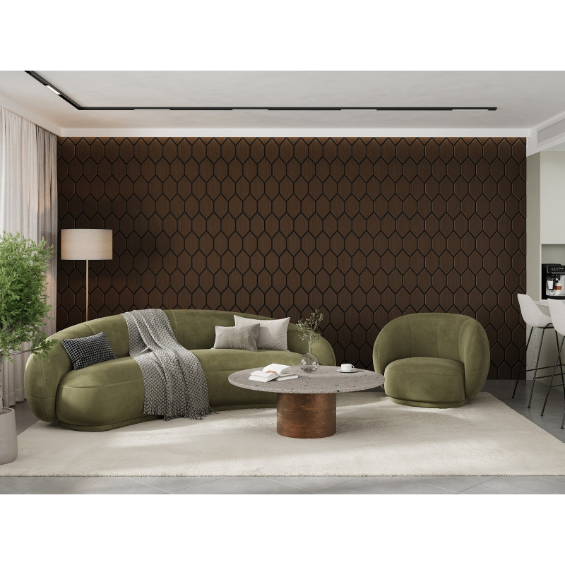 Mexen Form 01 akustinė sieninė plokštė 91 x 56 cm (4 vnt.), 9 mm veltinis, techninis fanera, Mocca ąžuolas