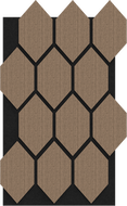 Mexen Form 01 sieninė akustinė panelė 91 x 56 cm (4 vnt.), veltinis 9 mm, techninis faneris, Šviesus Riešutas