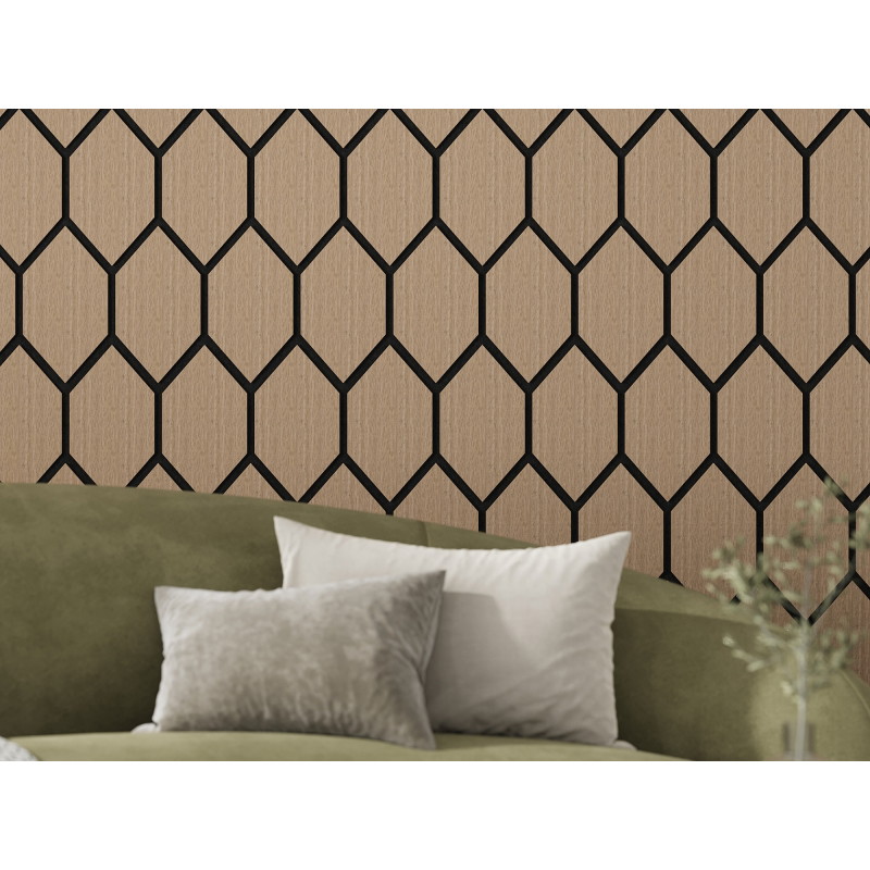 Mexen Form 01 sieninė akustinė panelė 91 x 56 cm (4 vnt.), veltinis 9 mm, techninis faneris, Šviesus Riešutas