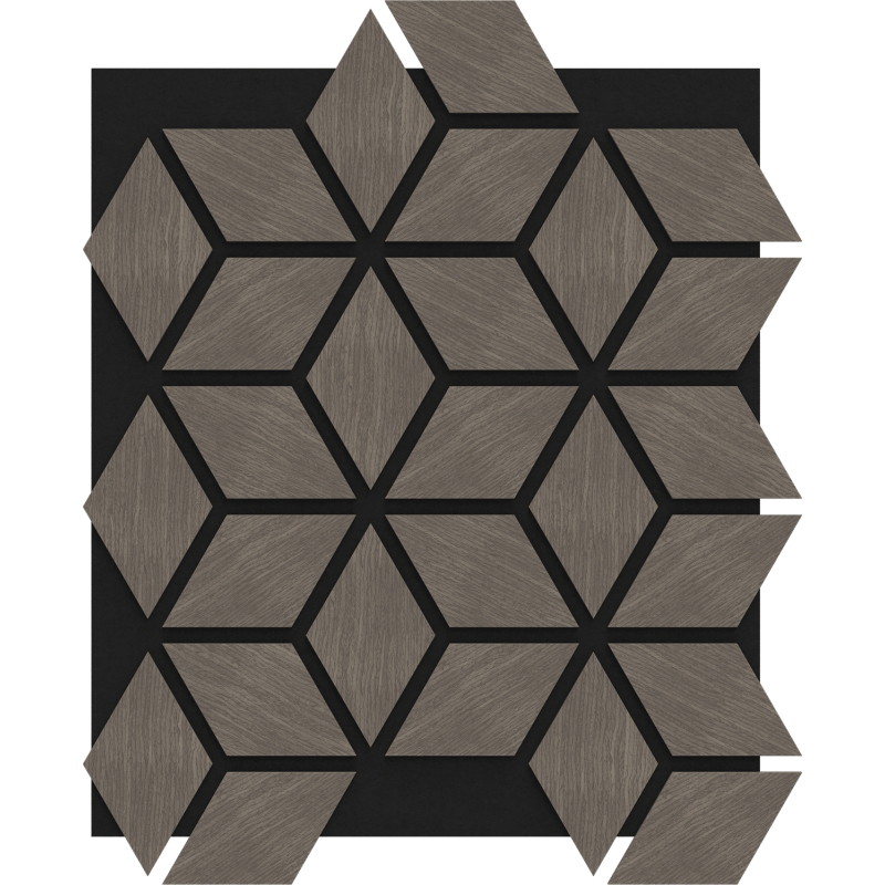 Mexen Form 02 akustinė sieninė plokštė 81 x 66 cm (4 vnt.), 9 mm veltinis, techninis fanera, Pilkas Ąžuolas