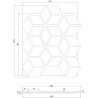 Mexen Form 02 akustinė sieninė plokštė 81 x 66 cm (4 vnt.), 9 mm veltinis, techninis fanera, Pilkas Ąžuolas