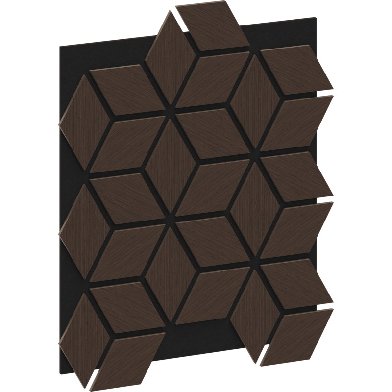 Mexen Form 02 akustinė sieninė plokštė 81 x 66 cm (4 vnt.), veltinis 9 mm, techninis fanera, Mocca ąžuolas