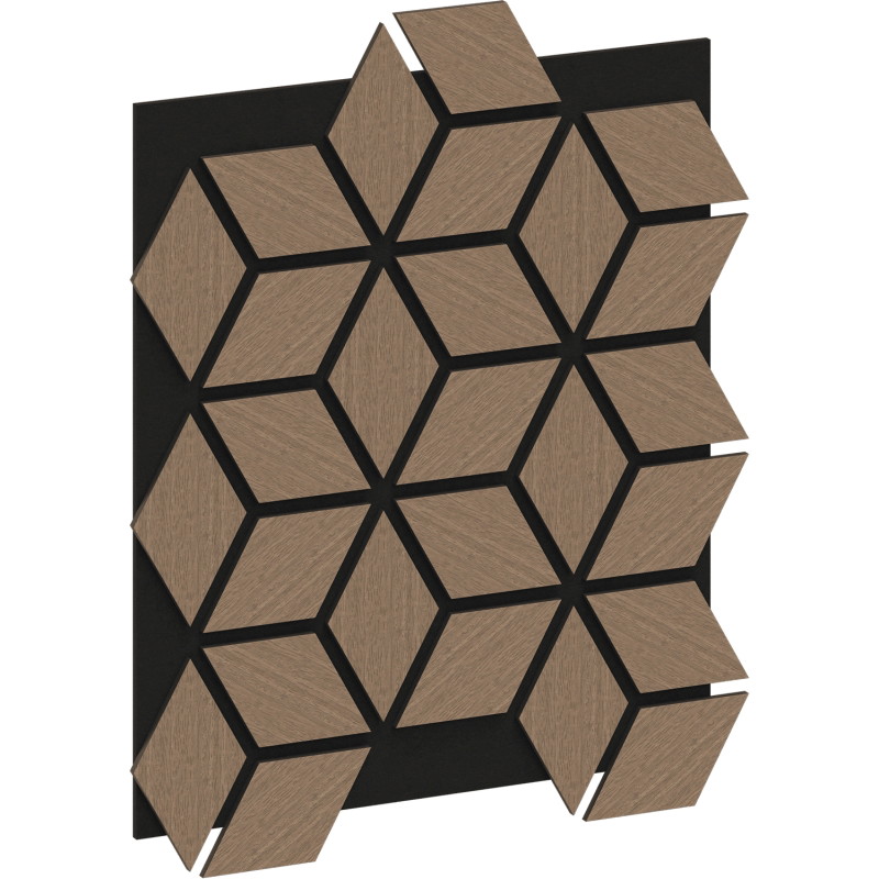 Mexen Form 02 garso slopinimo sieninis skydas 81 x 66 cm (4vnt.), 9 mm veltinis, techninis faneras, Šviesus Riešutas